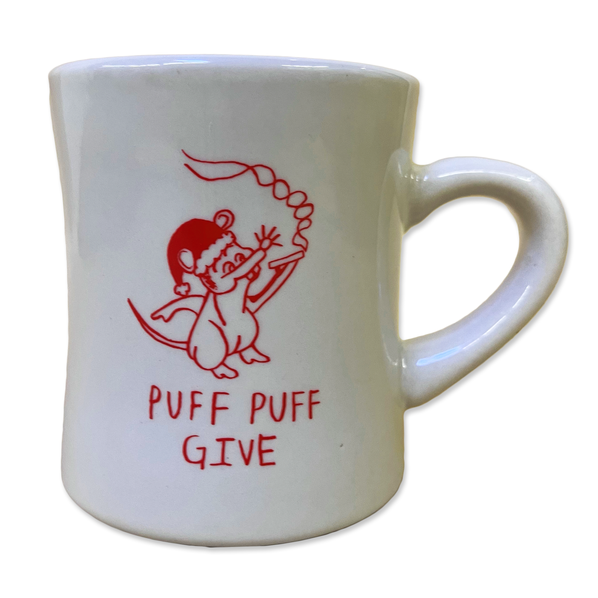 santas little helper puff puff give mug from puff coffee in portland oregon