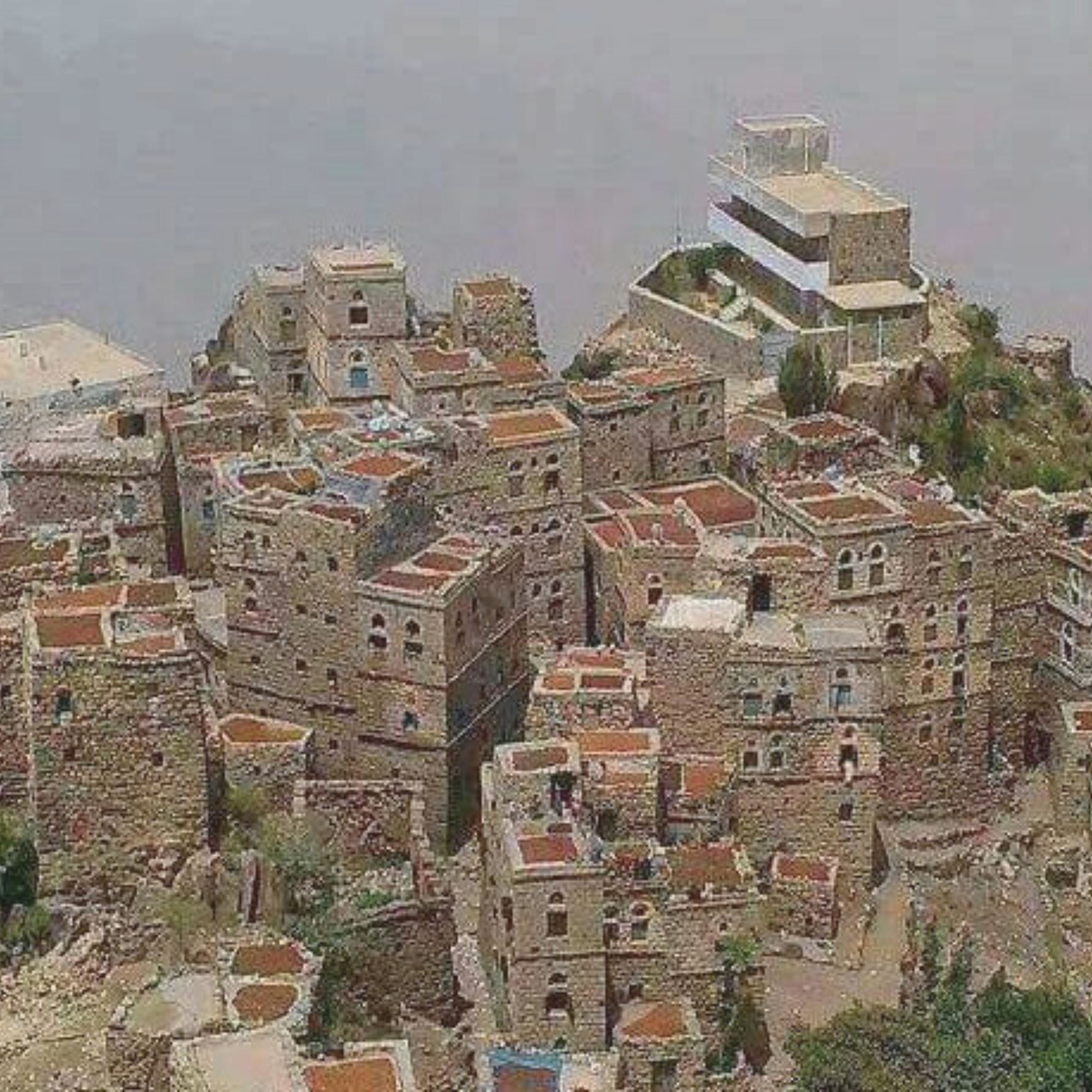 Buildings in Yemen taken from an aerial view